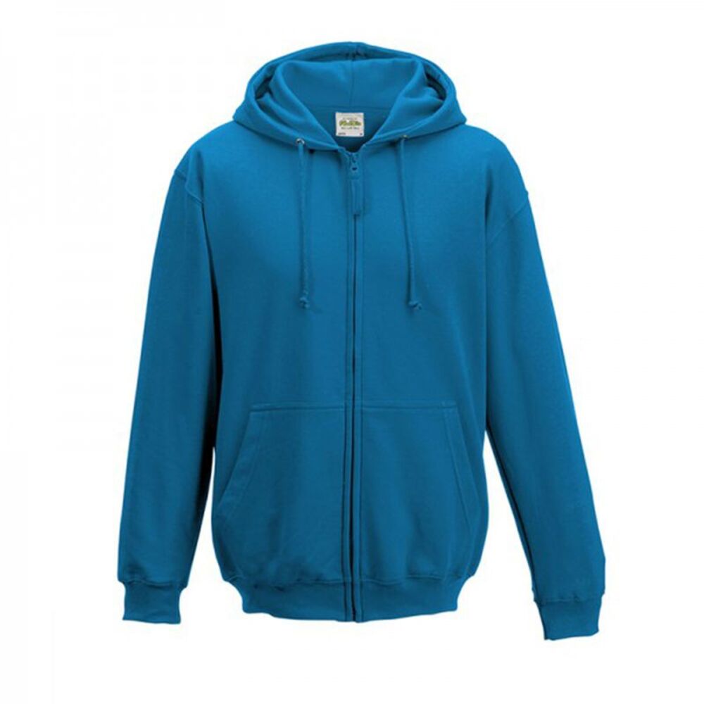 Awdis Plain Mens  Sweatshirt Hoodie Zoodie 18 Colours Szs  / Sapphire Blue
